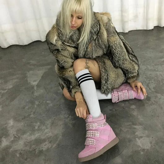 Ambient Wedge Sneakers With Studs