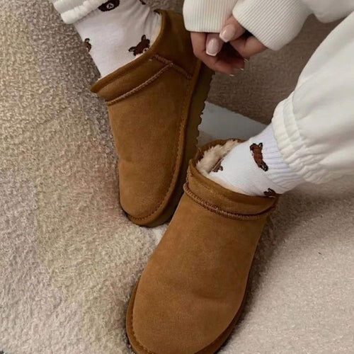 Water-Resistant Warm Fleece Ankle Snow Boots