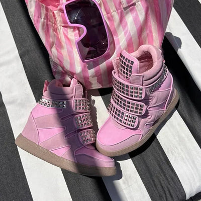 Ambient Wedge Sneakers With Studs