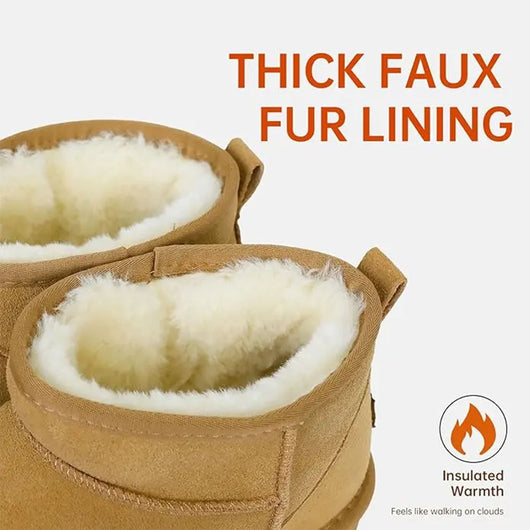 Water-Resistant Warm Fleece Ankle Snow Boots