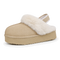 Women's Leather Fur-Lined Platform Slippers