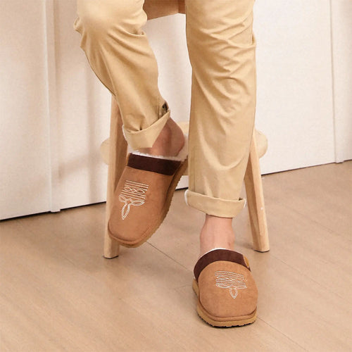 Cowboy Boot Slip-On House Slippers