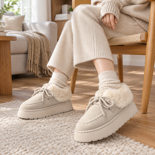 Fleece-Lined Platform Mule