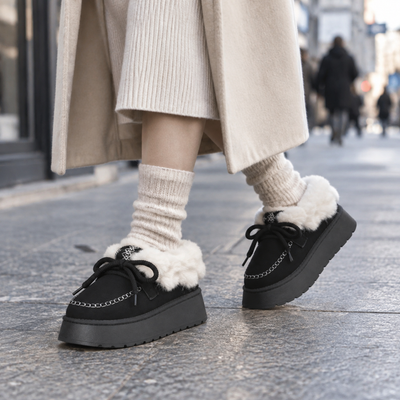 Fleece-Lined Platform Mule