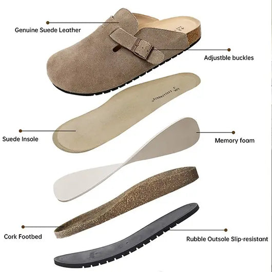 Suede Cork Comfort Clogs
